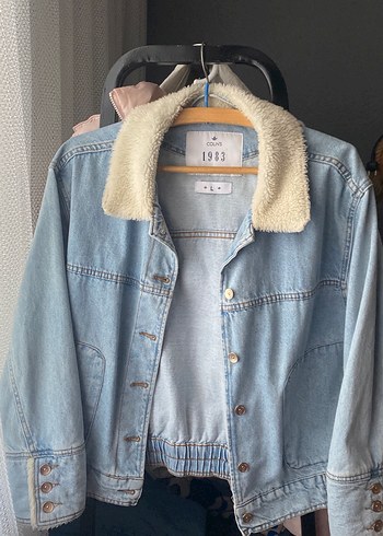 Kadın Düğmeli Denim kot Ceket