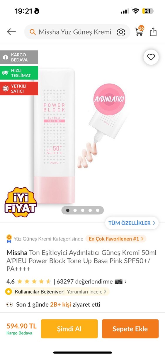 A'pieu Power Block SPF 50 Güneş Koruyucu - Görsel 2