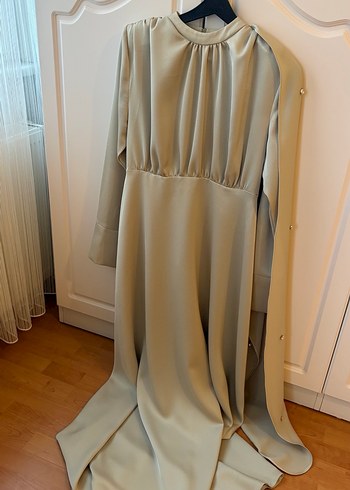 Açık yeşil Uzun abiye Elbise - Görsel 6