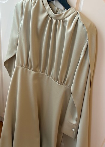 Açık yeşil Uzun abiye Elbise - Görsel 10