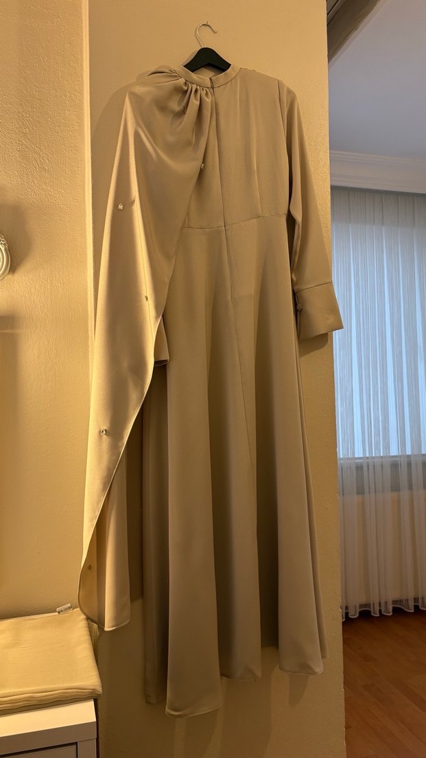 Açık yeşil Uzun abiye Elbise - Görsel 5