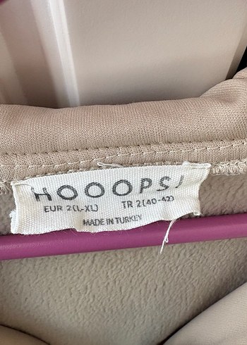 Bej Peluş Sweatshirt Kapüşonlu - Görsel 3