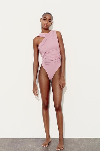 Zara Zara tül asimetrik bodysuit