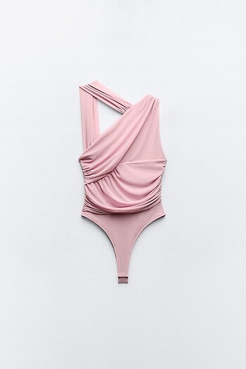 Zara tül asimetrik bodysuit
