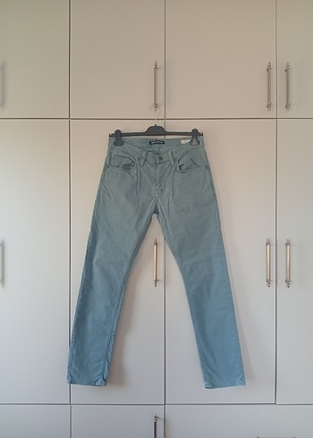 Turkuaz mavi Regular Fit Denim Erkek Pantolon