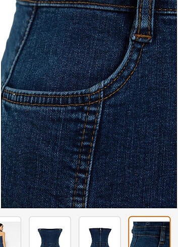 34 Beden lacivert Renk Straplez denim elbise ????