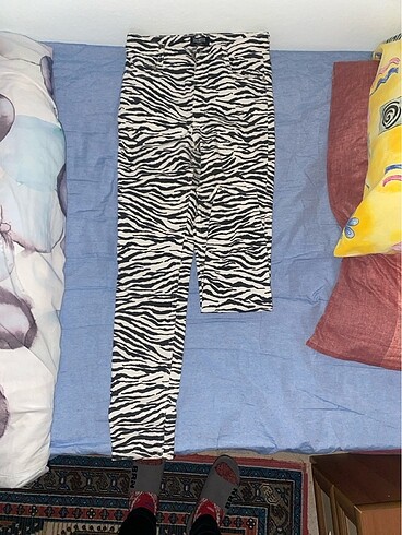 Zara zebra denim pantolon
