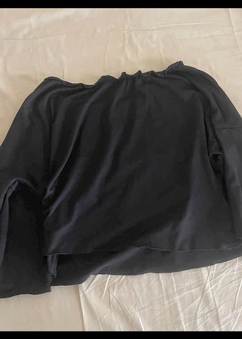 m Beden siyah Renk Siyah Baskılı Crop Top