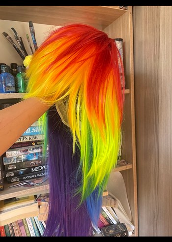 Beden çeşitli Renk Rainbow Dash Peruk
