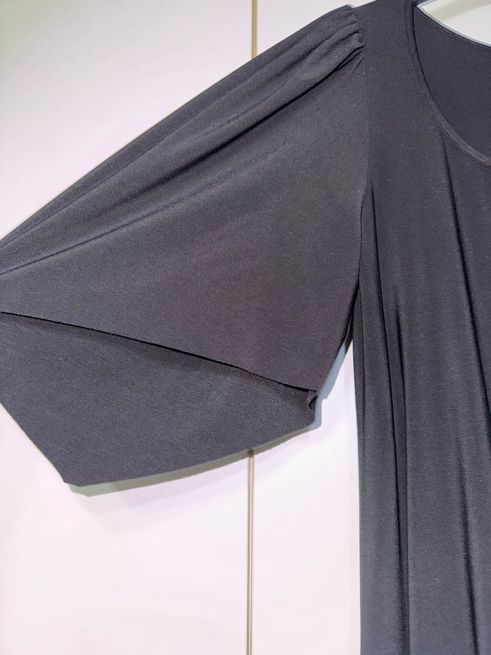 Siyah Drapeli Uzun Kadın Elbise - Görsel 4