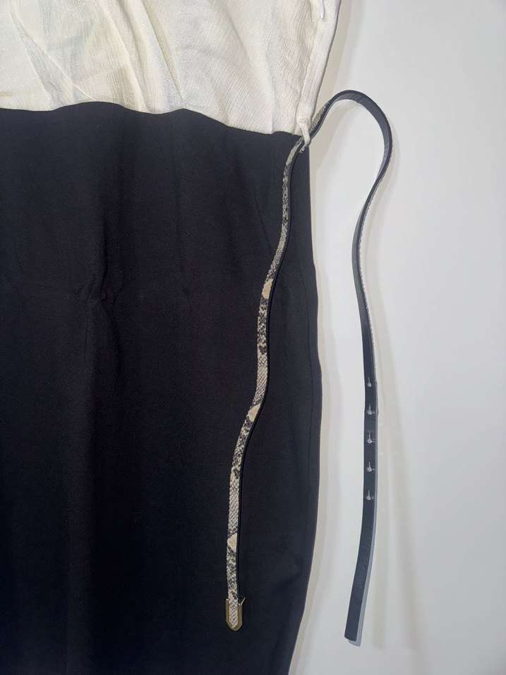 Kemerli Midi Kolsuz Kadın Elbise - Görsel 4