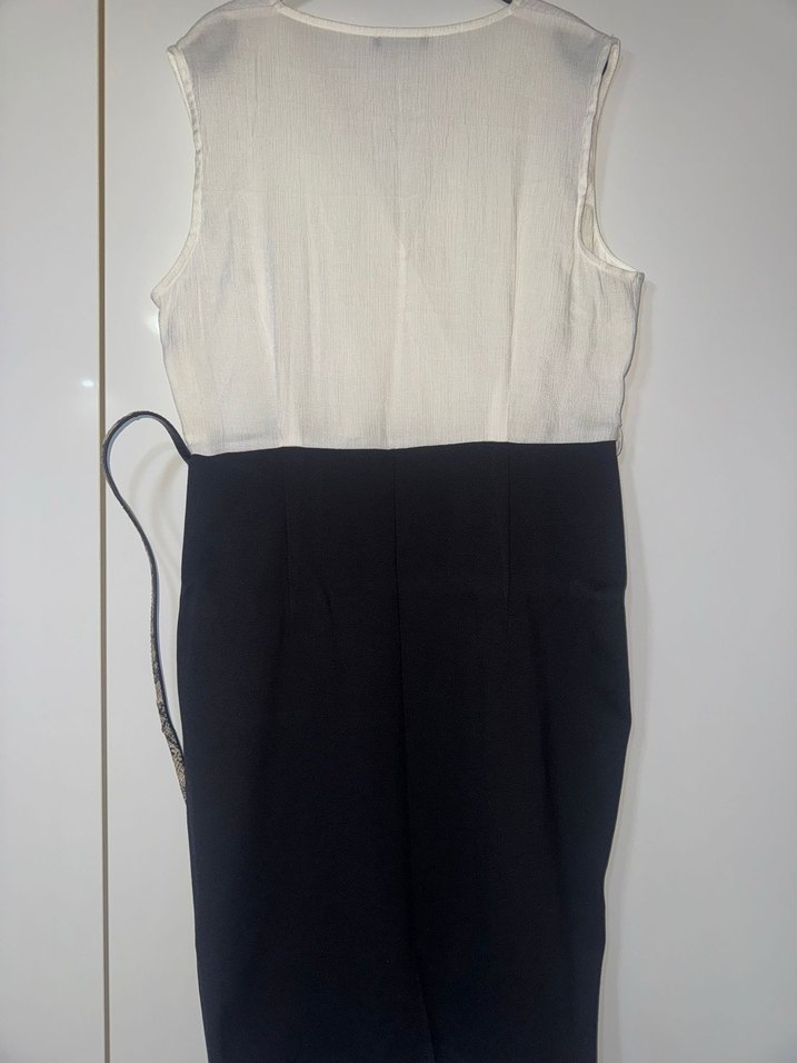 Kemerli Midi Kolsuz Kadın Elbise - Görsel 2