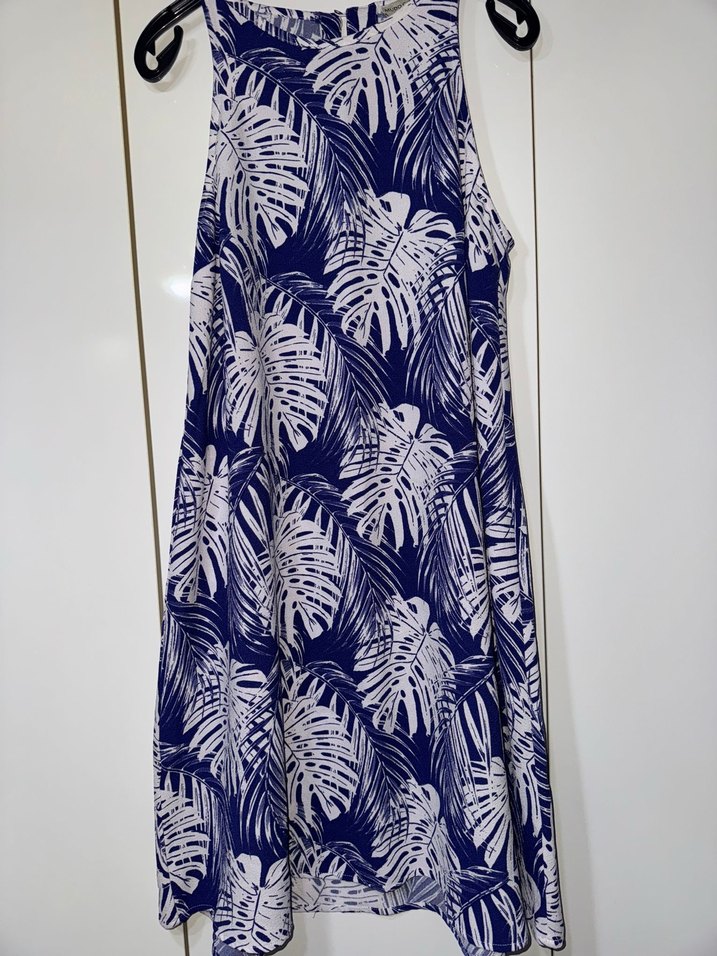 Mavi Bohem Desenli Straplez Midi Elbise - Görsel 2