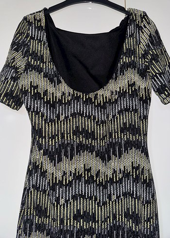 Gri Pilili Kısa Kollu Midi Elbise - Görsel 3