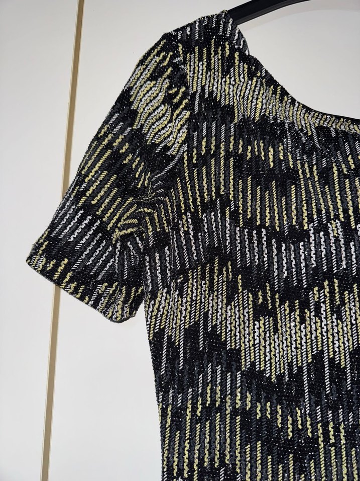 Gri Pilili Kısa Kollu Midi Elbise - Görsel 4