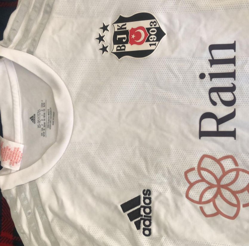 Beyaz Baskılı Erkek Kısa Kollu orjinal beşiktaş forması - Görsel 3