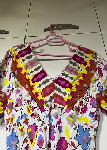 Uzun desenli elbise - Görsel 2