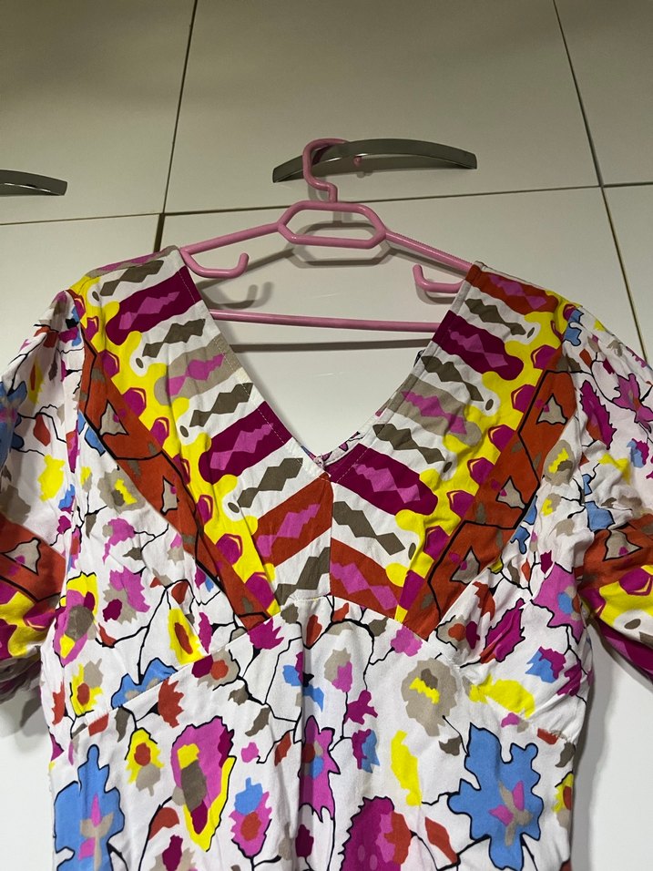 Uzun desenli elbise - Görsel 2