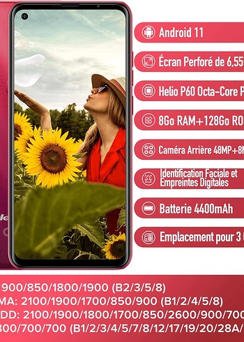 ulefone Note 11 128 Gb 8 GB RAM 1 aylık telefon kutusu mevcut