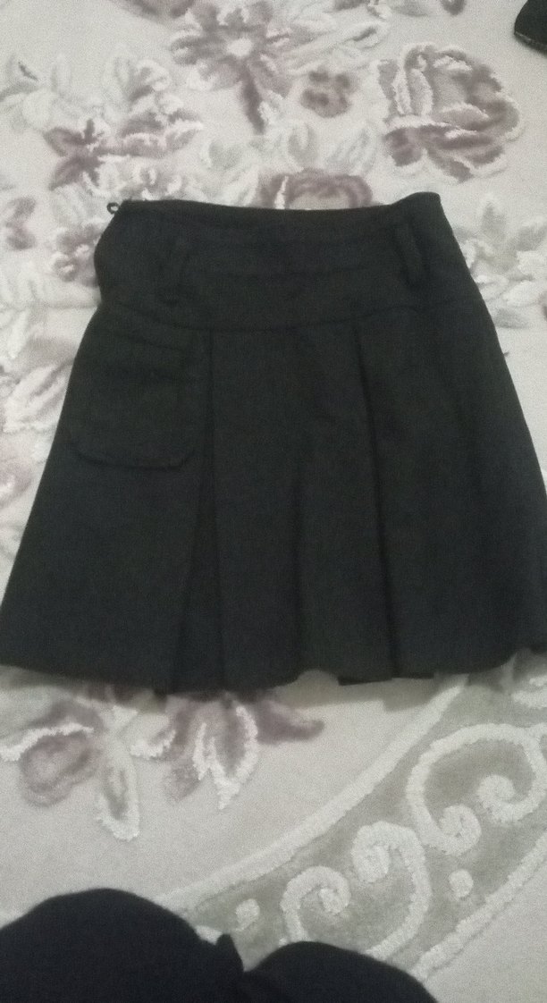 Siyah Pilili Midi Mini Etek - Görsel 2