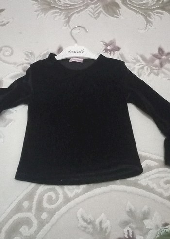 Siyah Kız Çocuk Uzun Kollu Fırfırlı Bluz - Görsel 2