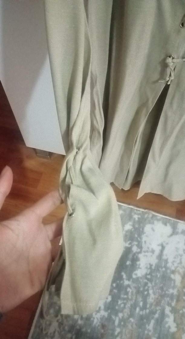 Düğmeli Bej Hamile Uzun Ceket - Görsel 3