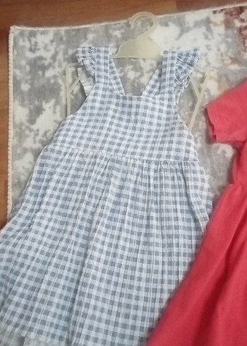 Uzun Kollu Mavi Kız Çocuk Elbise - Görsel 7