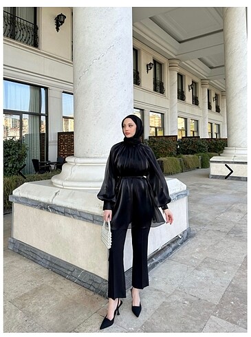 Siyah organze tunik standart beden