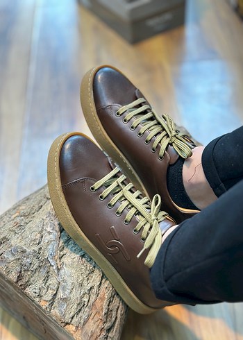 Deri Kahverengi Bağcıklı Erkek Günlük Ayakkabı - Görsel 3