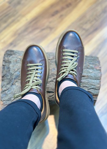 Kahverengi Deri Bağcıklı Erkek Günlük Ayakkabı - Görsel 2