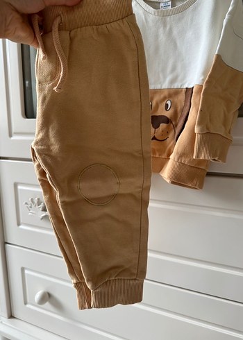 LC Waikiki Kahverengi Erkek Bebek Peluş Sweatshirt Takımı