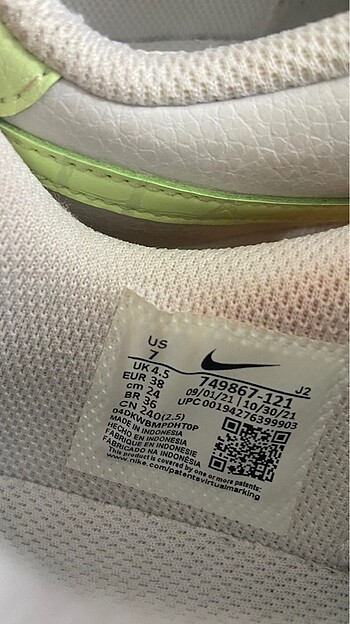 38 Beden beyaz Renk Nike Ayakkabı