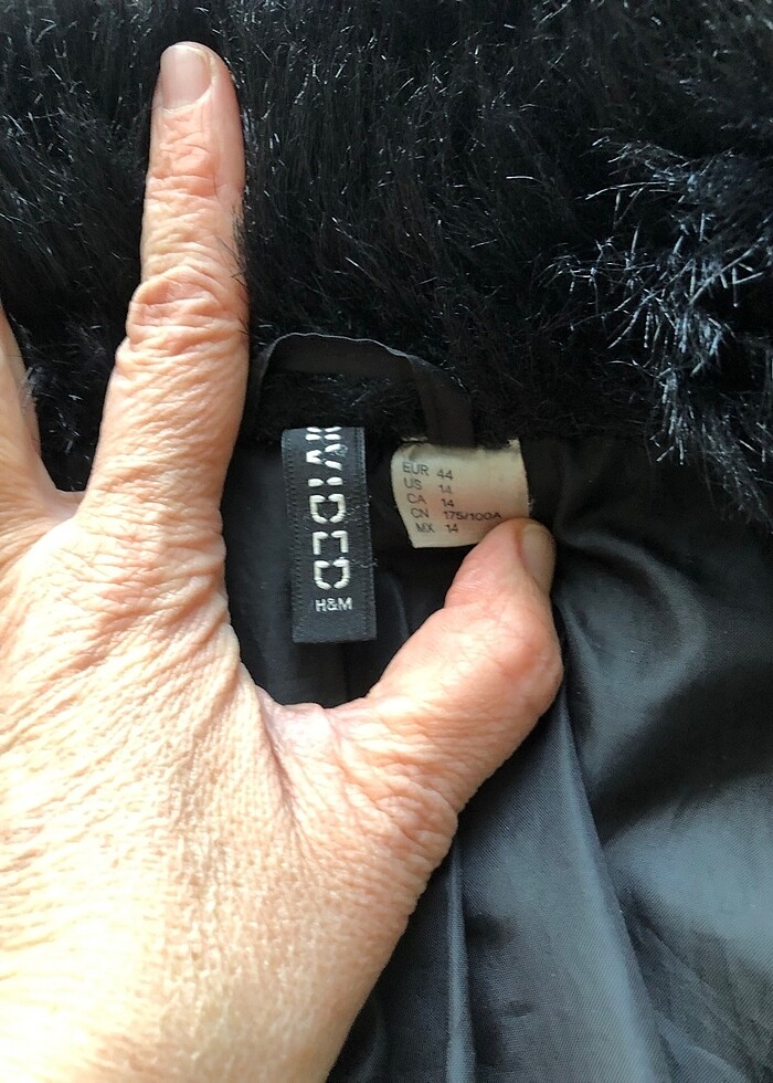 H&M kürk siyah - Görsel 2