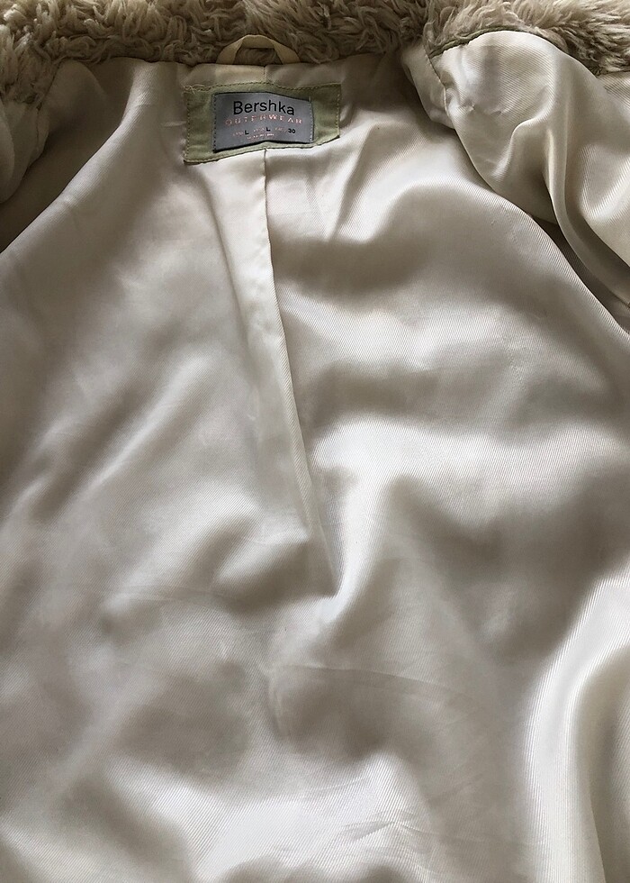 Kürk kaban krem rengi Bershka - Görsel 2