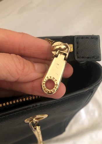 Zincir Detaylı Siyah Deri DKNY Kadın Çanta - Görsel 5