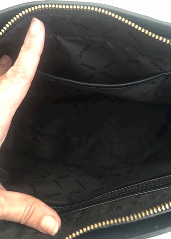 Zincir Detaylı Siyah Deri DKNY Kadın Çanta - Görsel 6