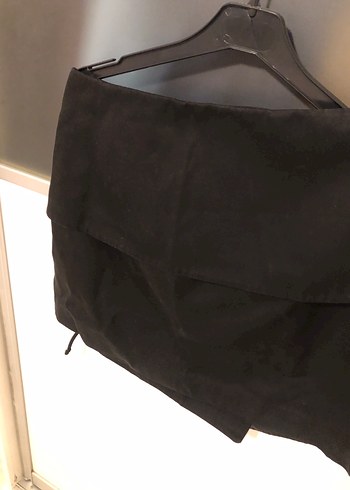 Drapeli Siyah Mini Etek - Görsel 3