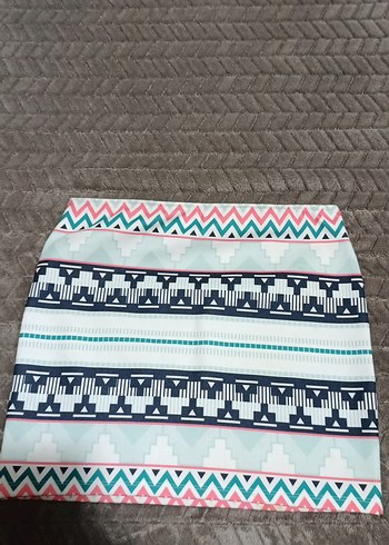 Kadın Bohem Mini Etek Çok Renkli Desenli - Görsel 3