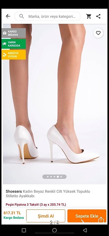 Beyaz stiletto