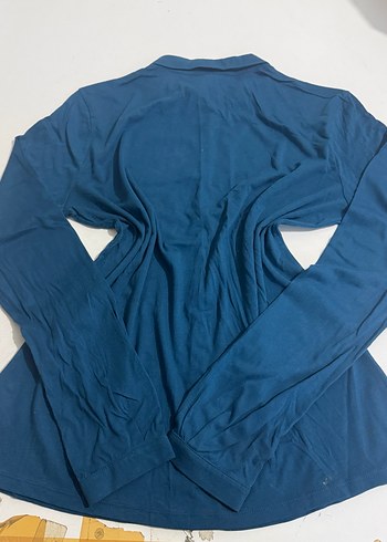 Uzun Kollu Mavi Kadın Gömlek - Görsel 2