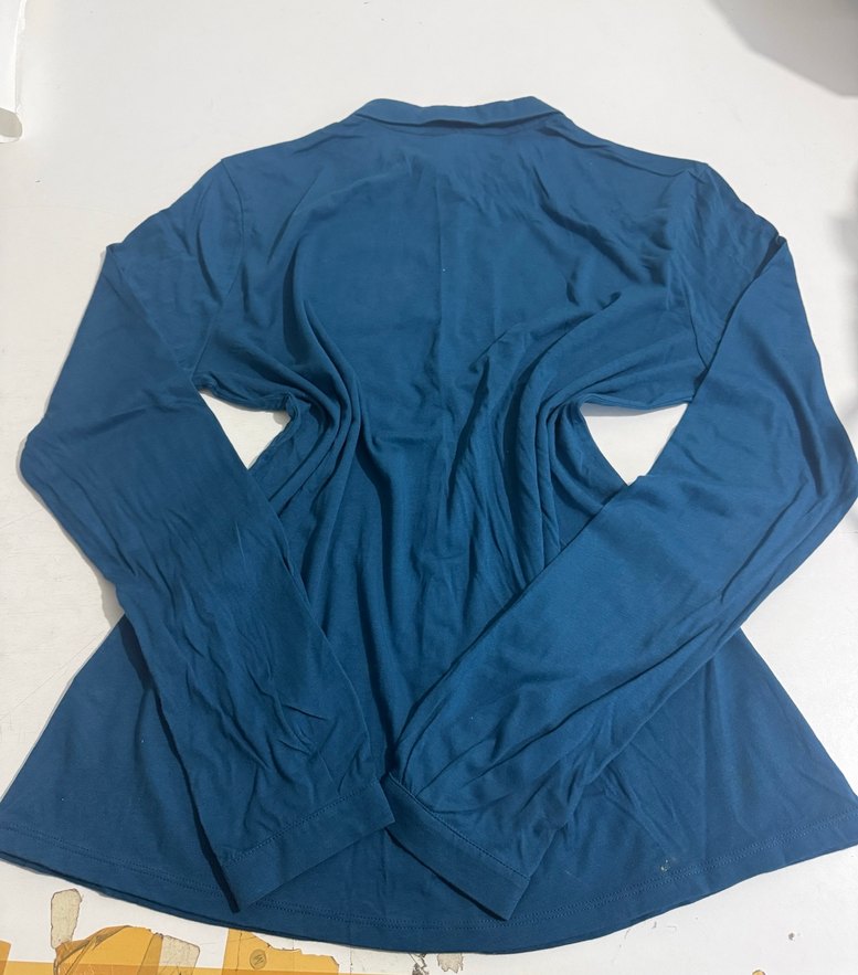 Uzun Kollu Mavi Kadın Gömlek - Görsel 2