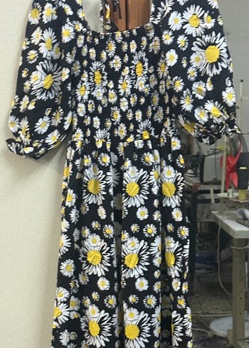 Çiçek Desenli Uzun Elbise - Görsel 4