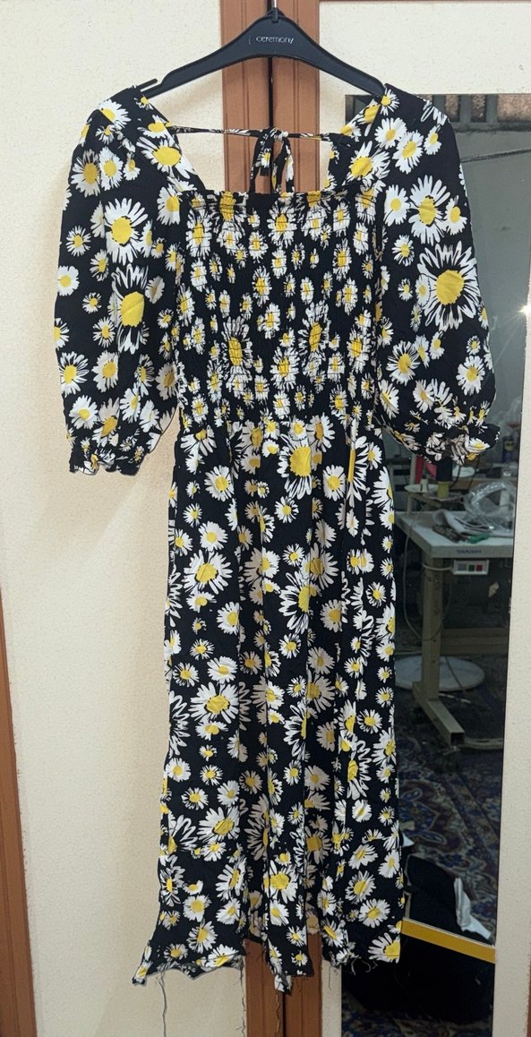 Çiçek Desenli Uzun Elbise - Görsel 2