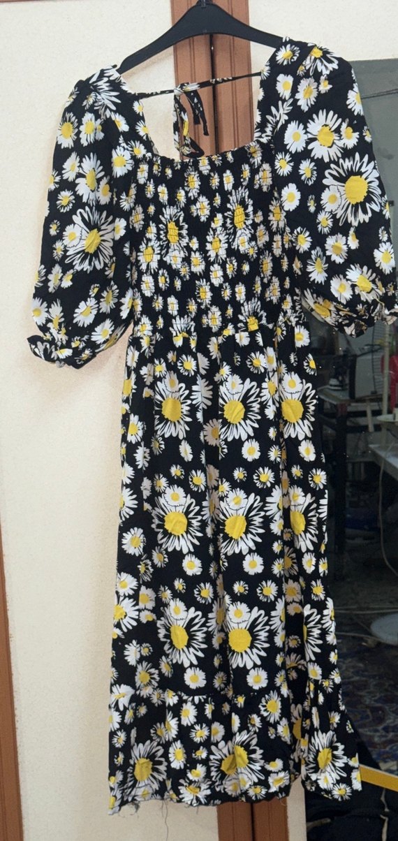 Çiçek Desenli Uzun Elbise - Görsel 3