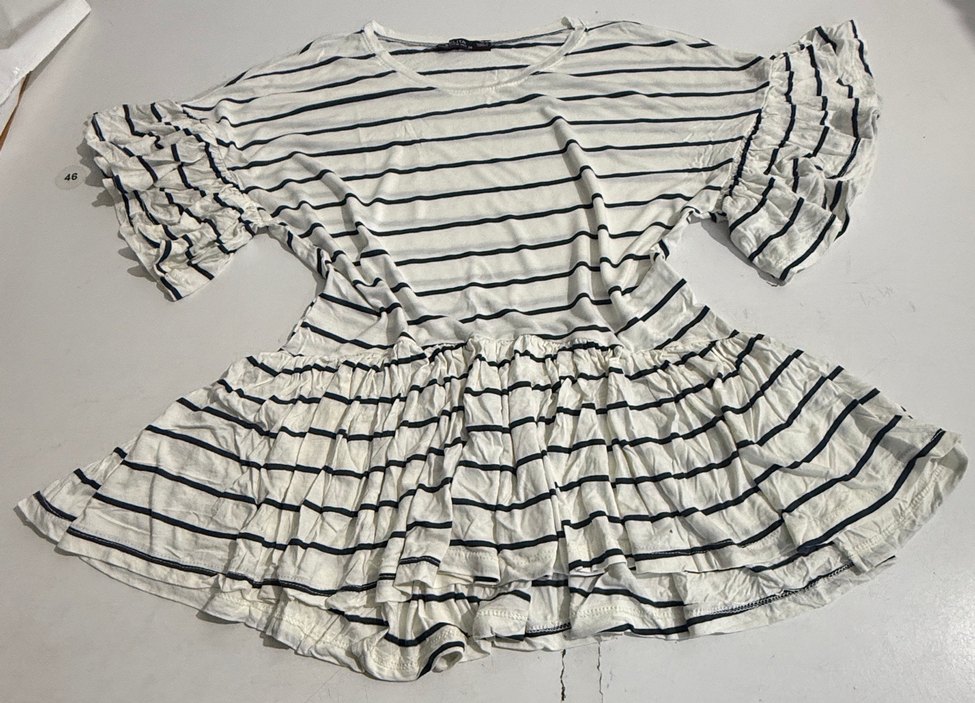 Kadın Çizgili etekli bluz - Görsel 2