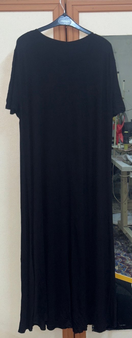 Siyah Uzun Kollu penye Kadın Elbise - Görsel 2