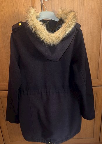 Lacivert, Kürklü Kadın Kaban - Görsel 2