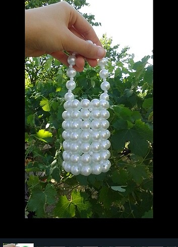 Beden beyaz Renk İnci boncuk silindir çanta