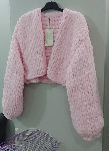 Puffy crop hırka 