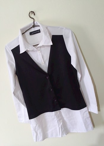 kadın süveterli gömlek - Görsel 6